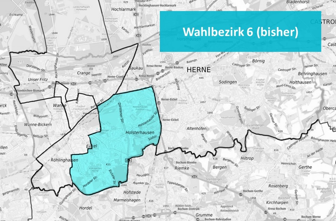 Vorherige Aufteilung Wahlbezirk